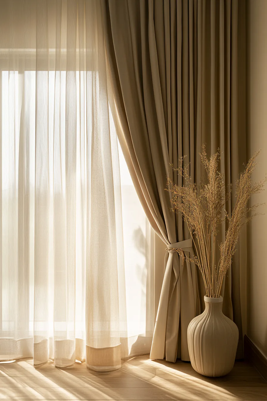 Triple Pinch curtain heading style
